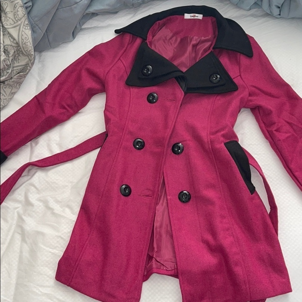 S Burgundy pea coat